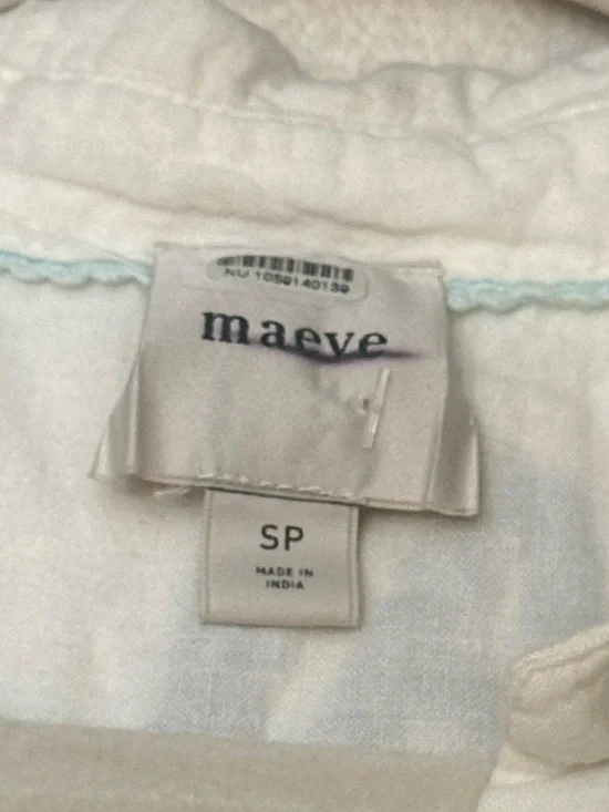 Anthropologie White Embroidered Sleeveless Button-Up Top 38258 - Picture 9 of 15